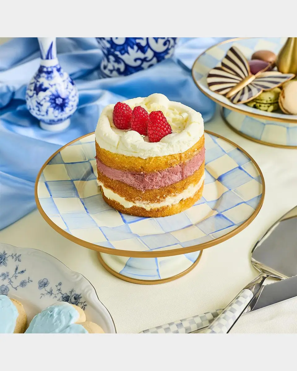 MacKenzie-Childs Sky Check Mini Pedestal Platter | Thumbnail 6