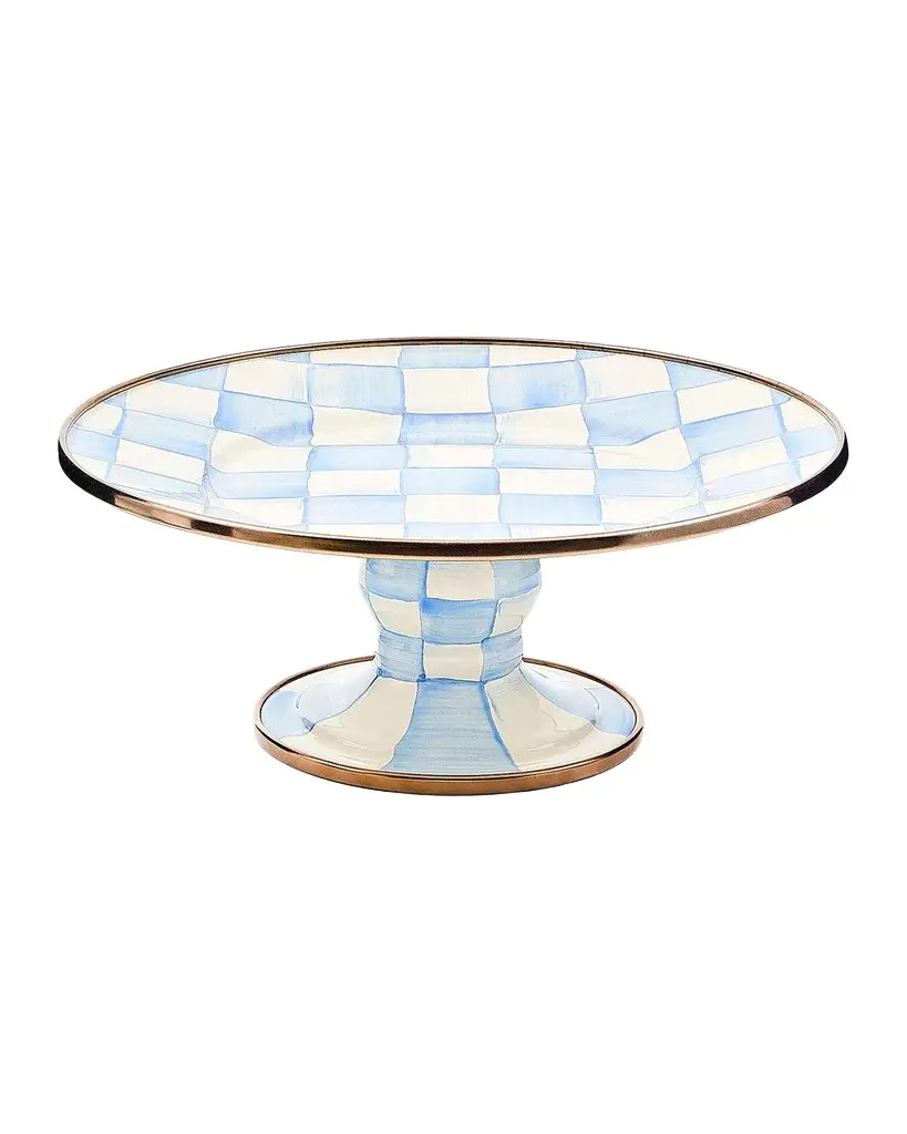 MacKenzie-Childs Sky Check Mini Pedestal Platter