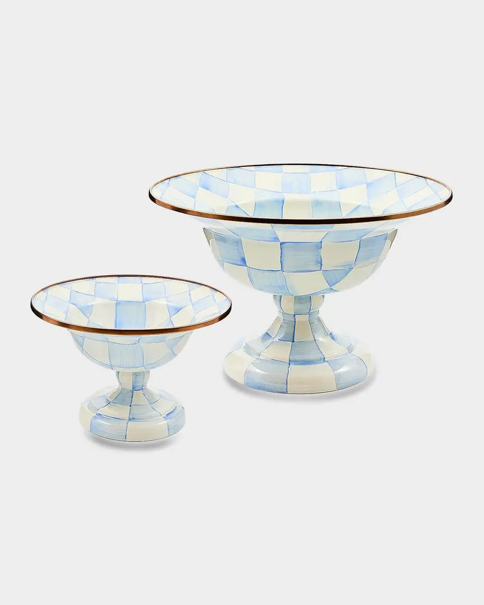 MacKenzie-Childs Sky Check Small Compote | Thumbnail 2 MacKenzie-Childs Sky Check Small Compote | Thumbnail 2