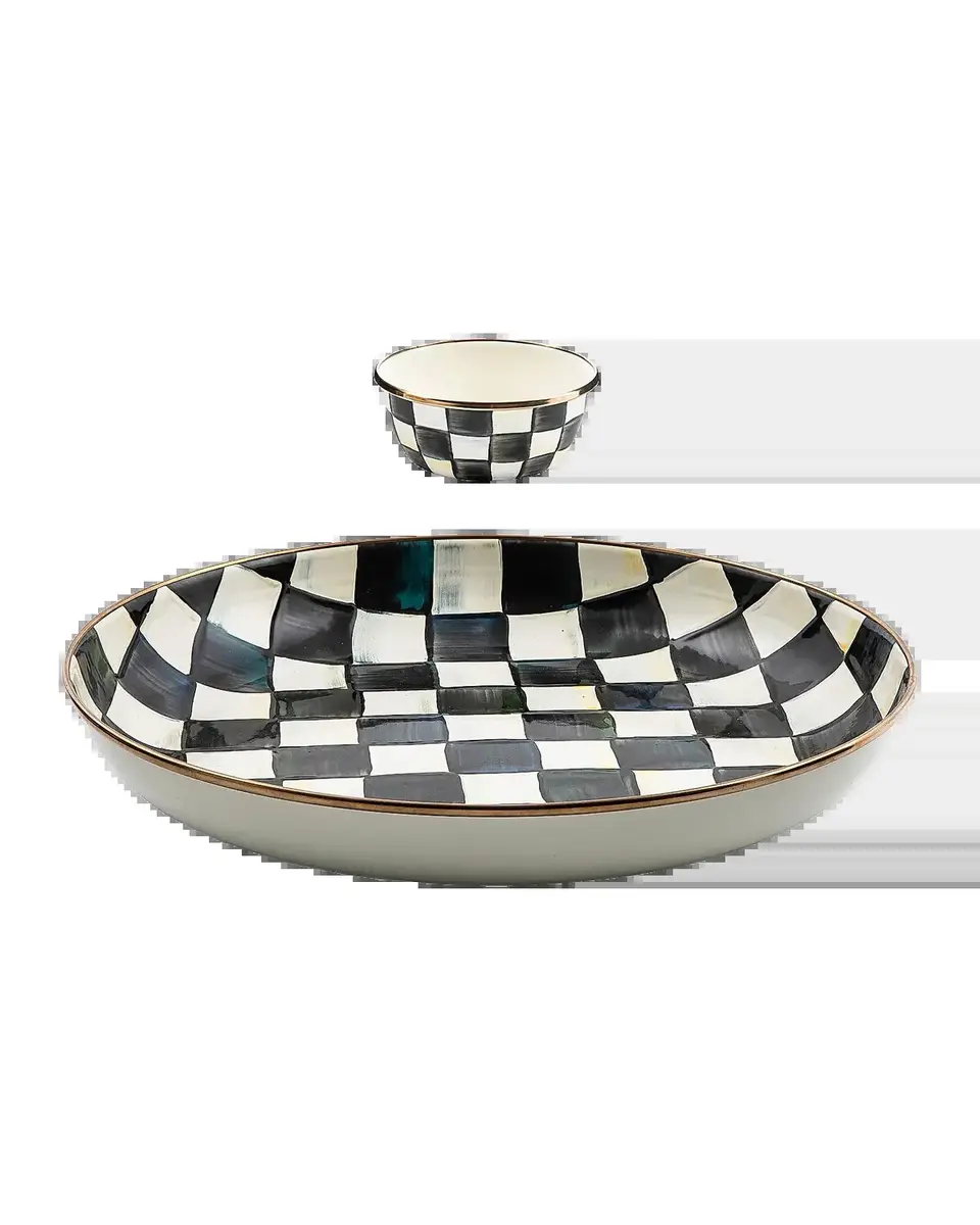 MacKenzie-Childs Courtly Check 2-Piece Chip & Dip Set | Thumbnail 2