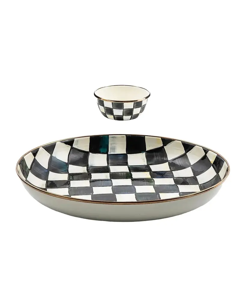 MacKenzie-Childs Courtly Check 2-Piece Chip & Dip Set