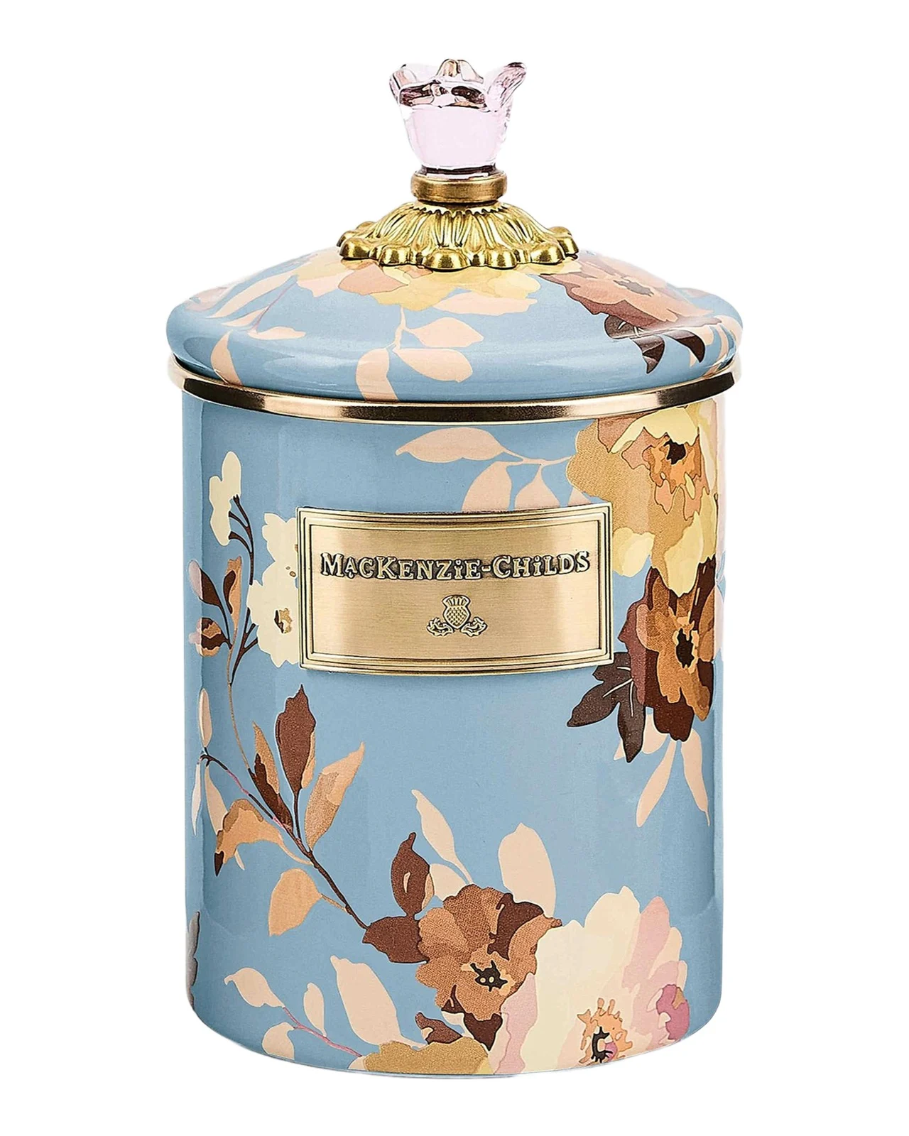 MacKenzie-Childs Wild Rose Slate Medium Canister