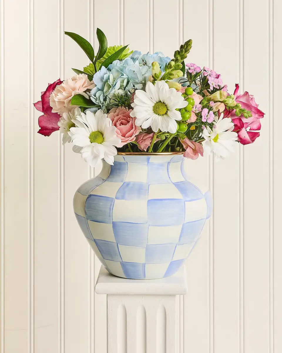 MacKenzie-Childs Sky Check Large Vase | Thumbnail 2
