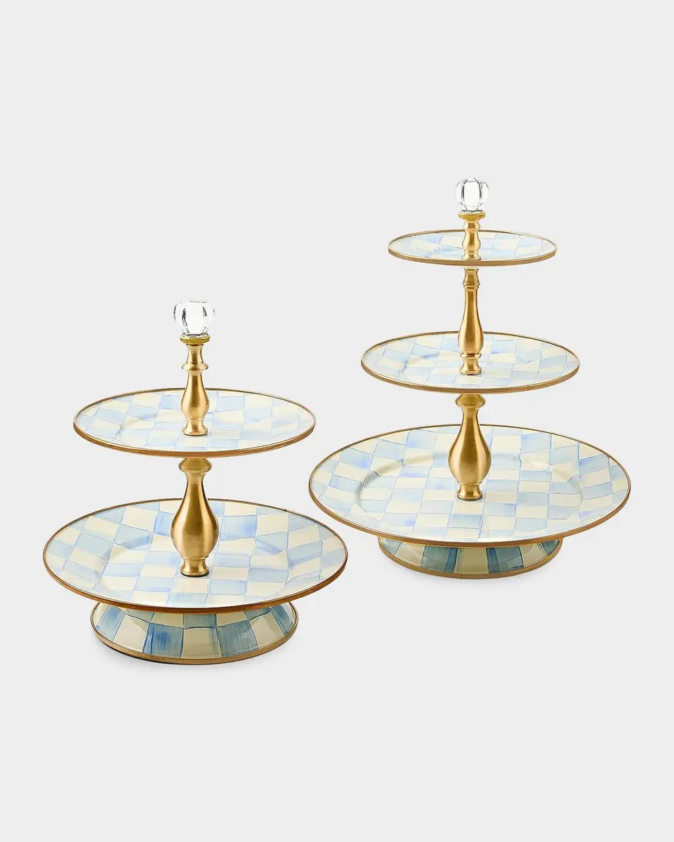 MacKenzie-Childs Sky Check 2-Tier Sweet Stand | Thumbnail 2