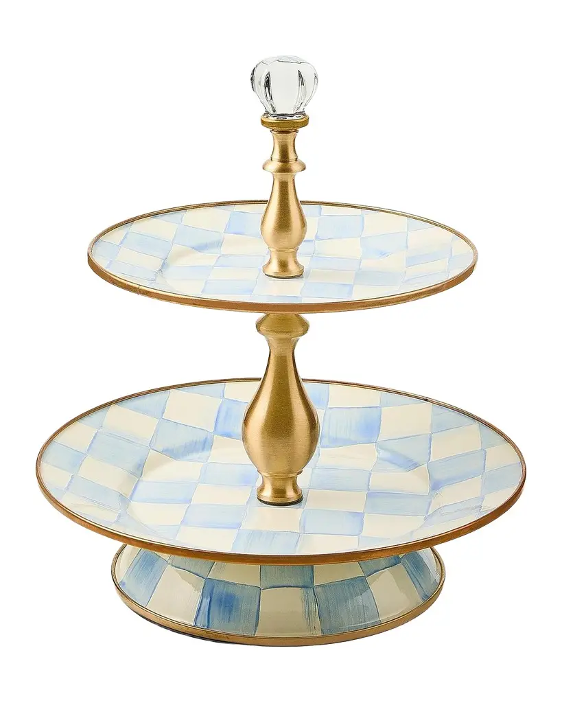 MacKenzie-Childs Sky Check 2-Tier Sweet Stand