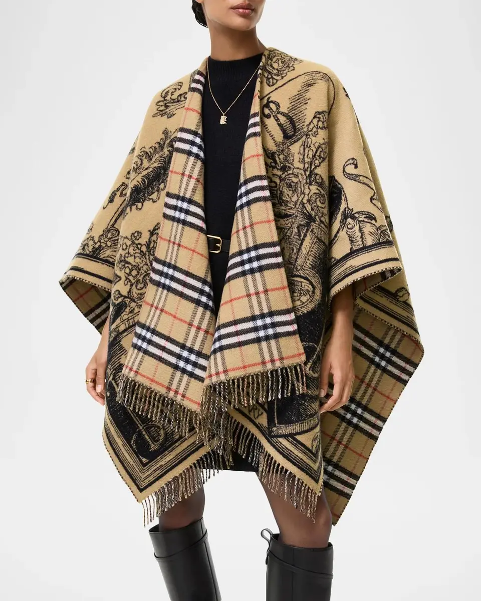 Burberry Reversible Etched Knight Wool Cape | Thumbnail 2 Burberry Reversible Etched Knight Wool Cape | Thumbnail 2