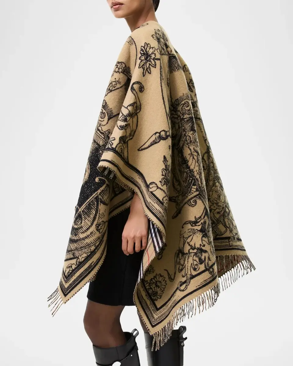 Burberry Reversible Etched Knight Wool Cape | Thumbnail 3 Burberry Reversible Etched Knight Wool Cape | Thumbnail 3