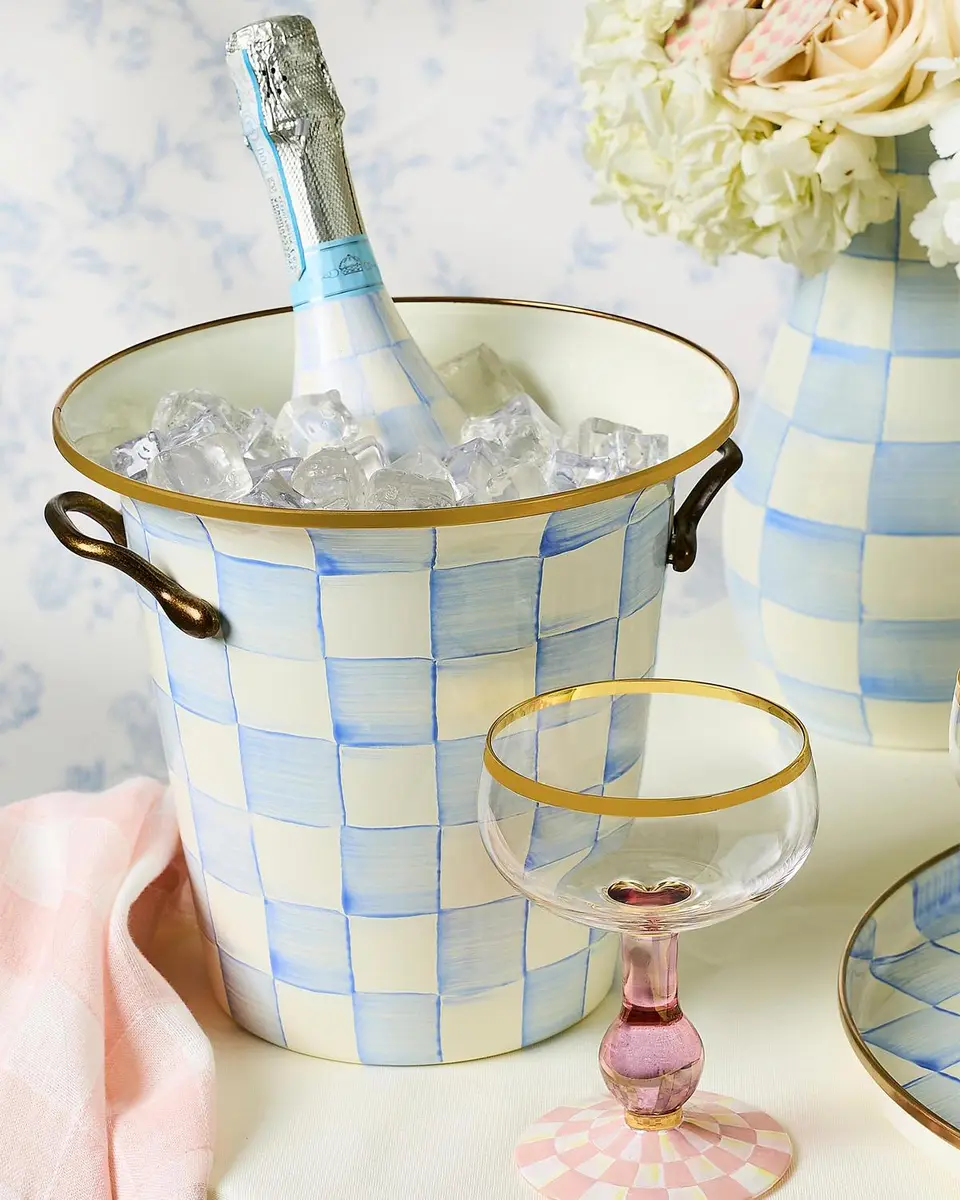 MacKenzie-Childs Sky Check Wine Cooler | Thumbnail 2 MacKenzie-Childs Sky Check Wine Cooler | Thumbnail 2
