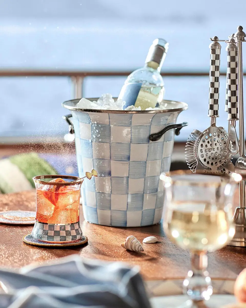 MacKenzie-Childs Sky Check Wine Cooler | Thumbnail 5 MacKenzie-Childs Sky Check Wine Cooler | Thumbnail 5