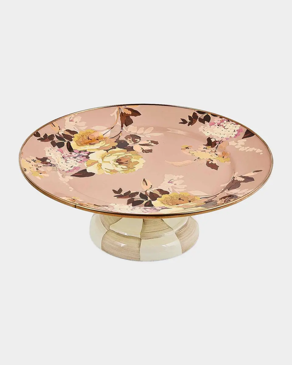 MacKenzie-Childs Wild Rose Mauve Small Pedestal Platter | Thumbnail 2 MacKenzie-Childs Wild Rose Mauve Small Pedestal Platter | Thumbnail 2