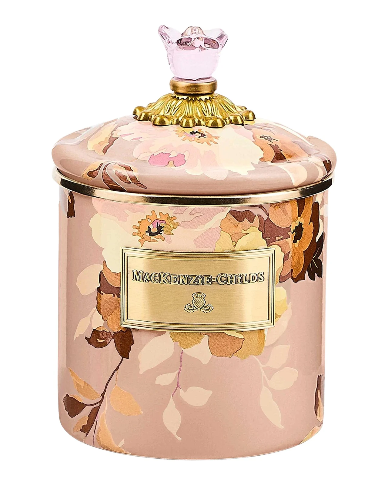 MacKenzie-Childs Wild Rose Mauve Small Canister
