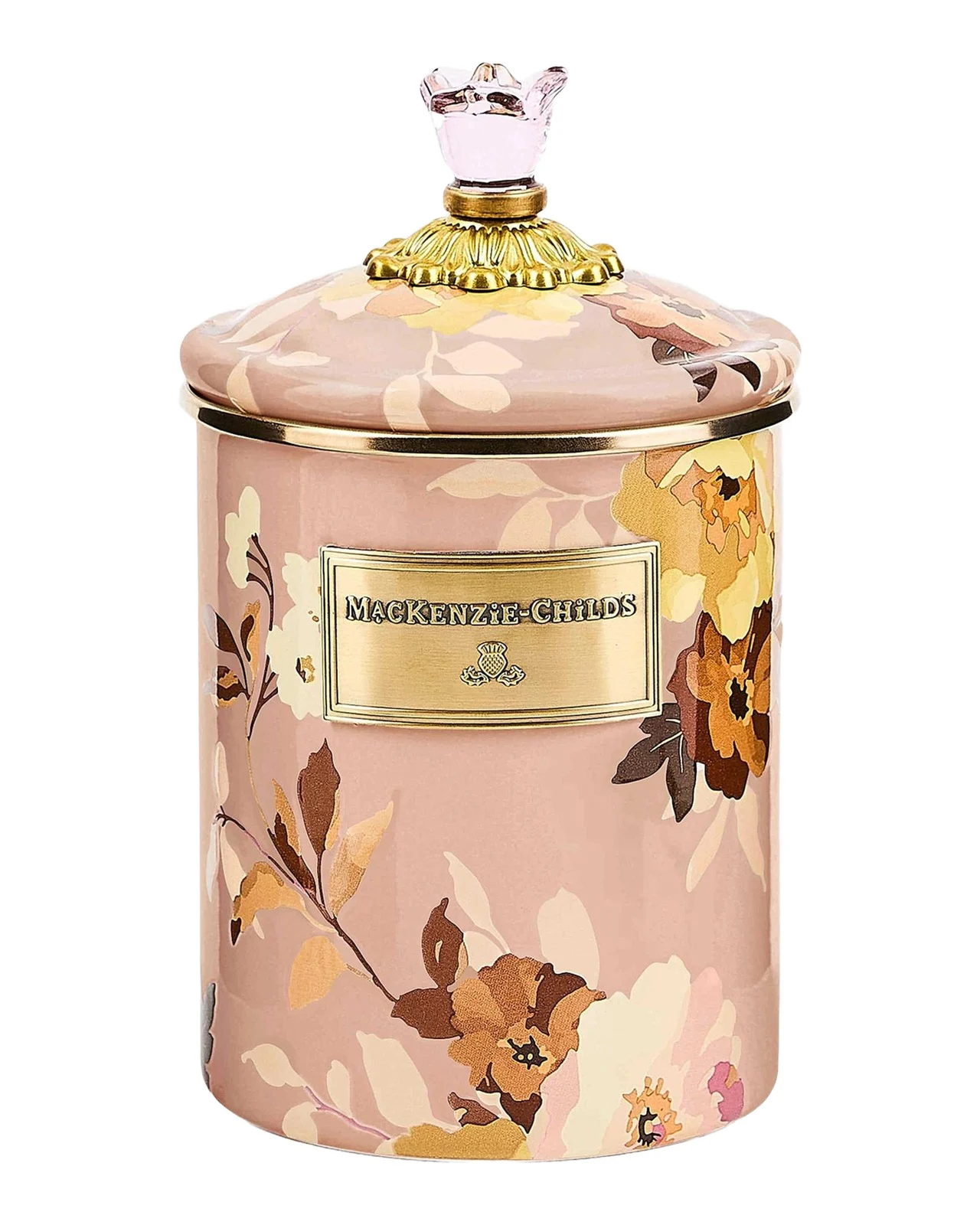 MacKenzie-Childs Wild Rose Mauve Medium Canister