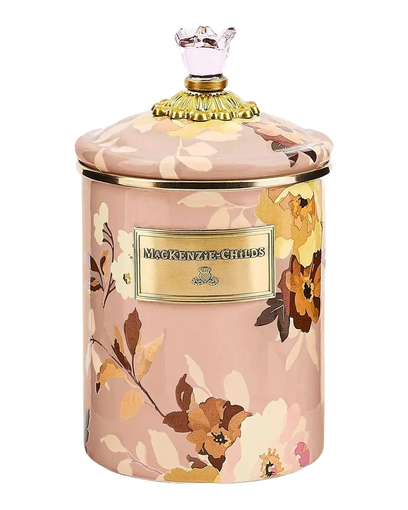 MacKenzie-Childs Wild Rose Mauve Medium Canister | Image 1 MacKenzie-Childs Wild Rose Mauve Medium Canister | Image 1