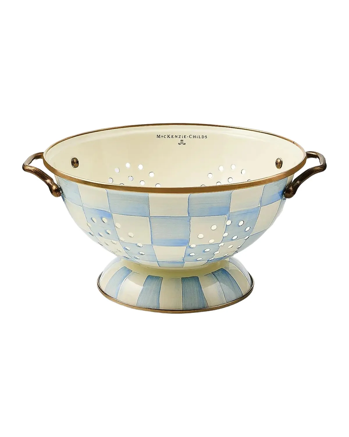 MacKenzie-Childs Sky Check Large Colander