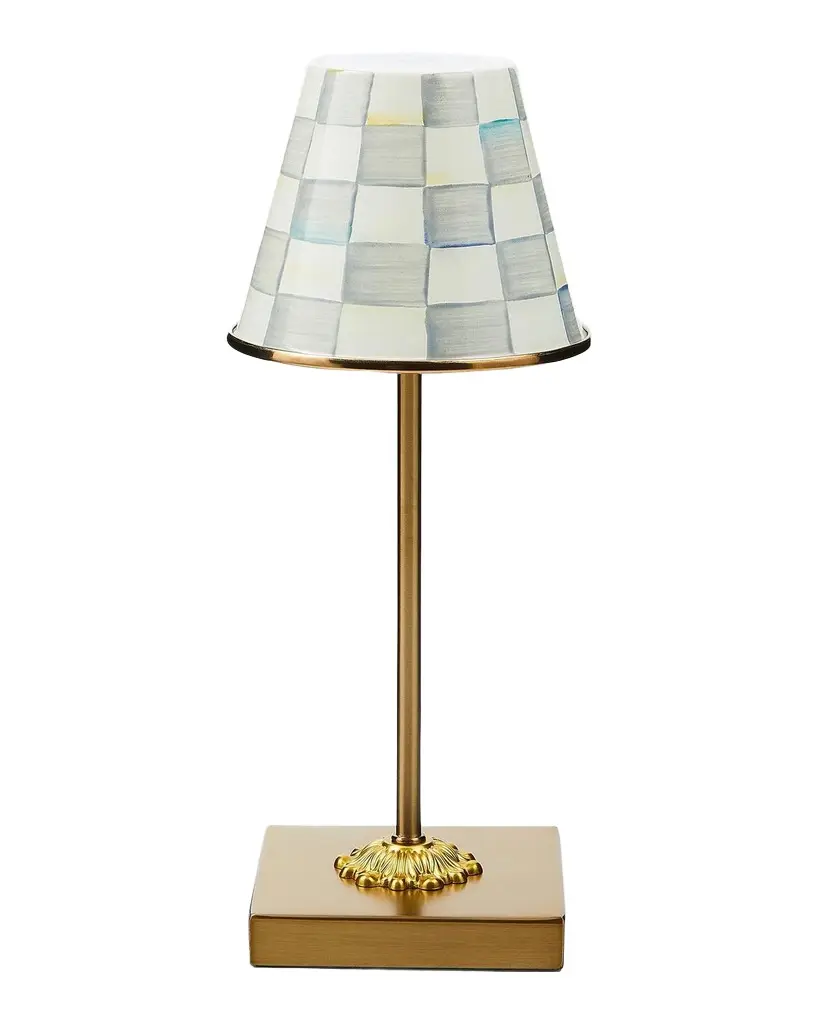 MacKenzie-Childs Sterling Check Rechargeable Cafe Table Lamp