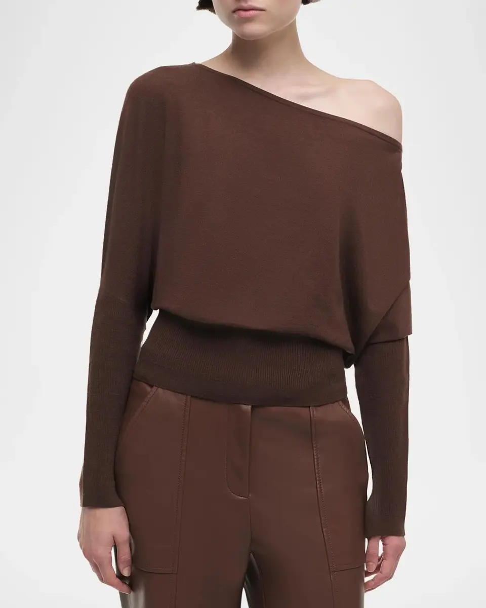 Simkhai Lavina Off-The-Shoulder Draped Sweater | Thumbnail 4 Simkhai Lavina Off-The-Shoulder Draped Sweater | Thumbnail 4