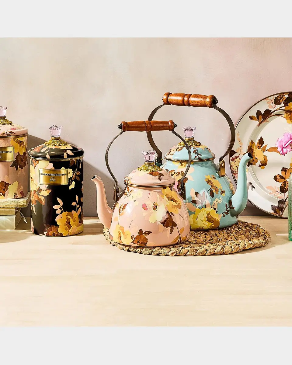 MacKenzie-Childs Wild Rose Mauve Small Tea Kettle | Thumbnail 3 MacKenzie-Childs Wild Rose Mauve Small Tea Kettle | Thumbnail 3