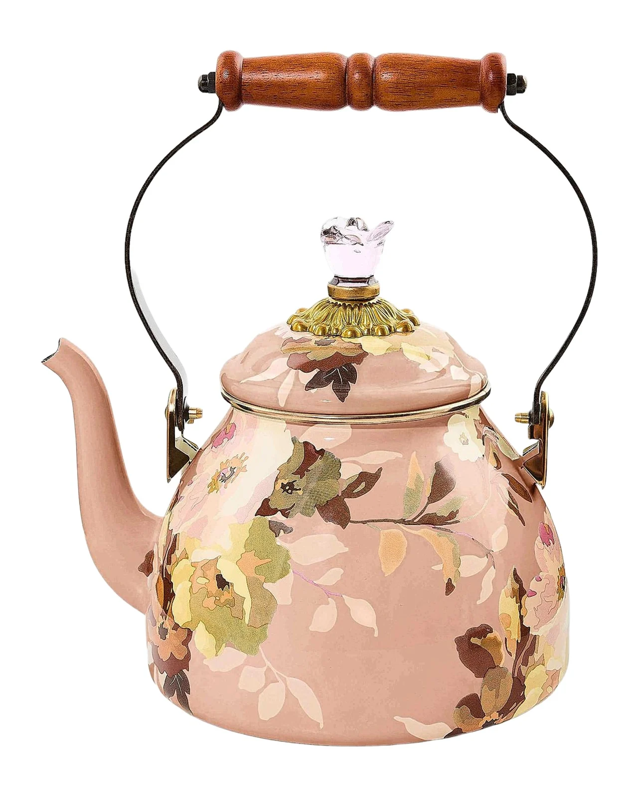 MacKenzie-Childs Wild Rose Mauve Small Tea Kettle