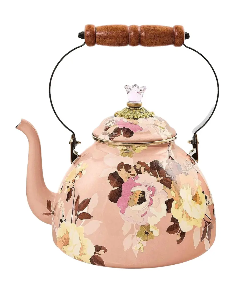 MacKenzie-Childs Wild Rose Mauve Large Tea Kettle | Image 1 MacKenzie-Childs Wild Rose Mauve Large Tea Kettle | Image 1