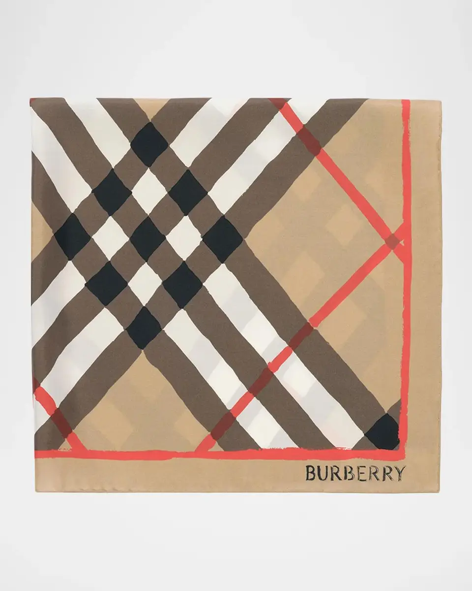 Burberry Watercolor Check Silk Scarf | Thumbnail 2 Burberry Watercolor Check Silk Scarf | Thumbnail 2