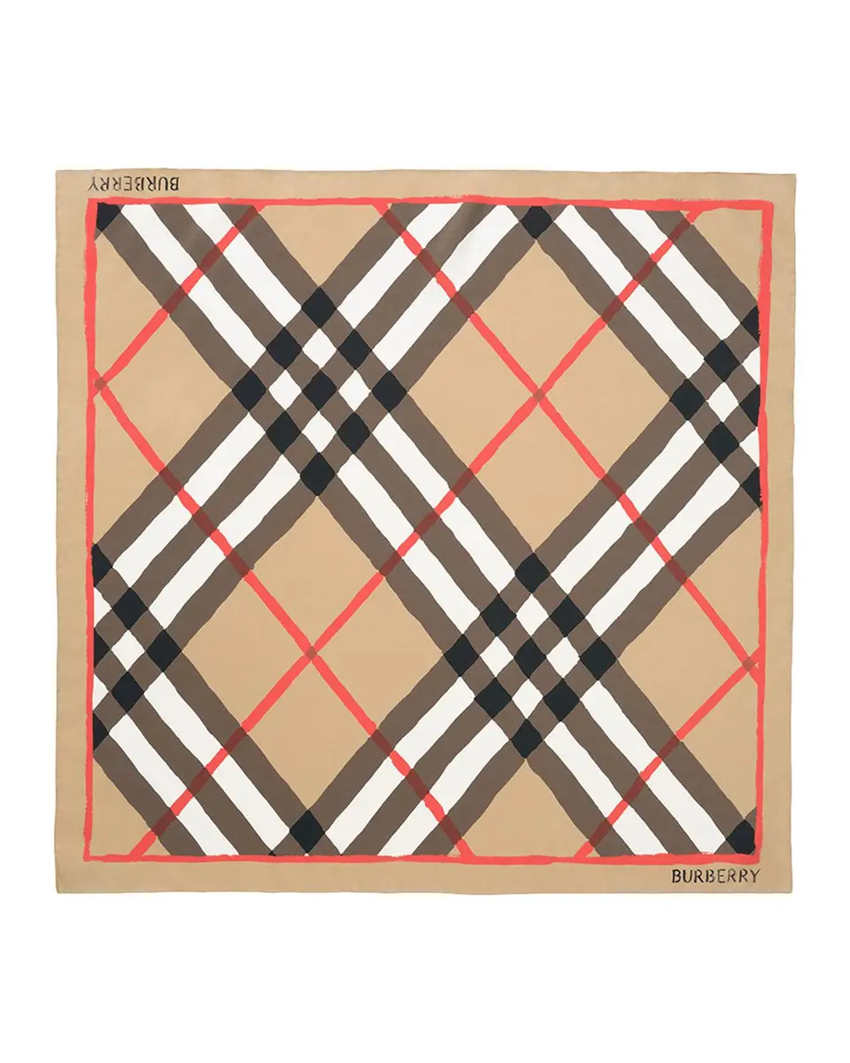 Burberry Watercolor Check Silk Scarf | Thumbnail 3 Burberry Watercolor Check Silk Scarf | Thumbnail 3