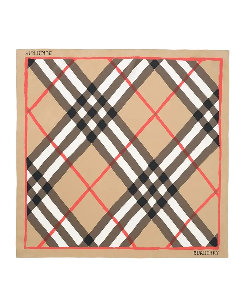 Burberry Watercolor Check Silk Scarf