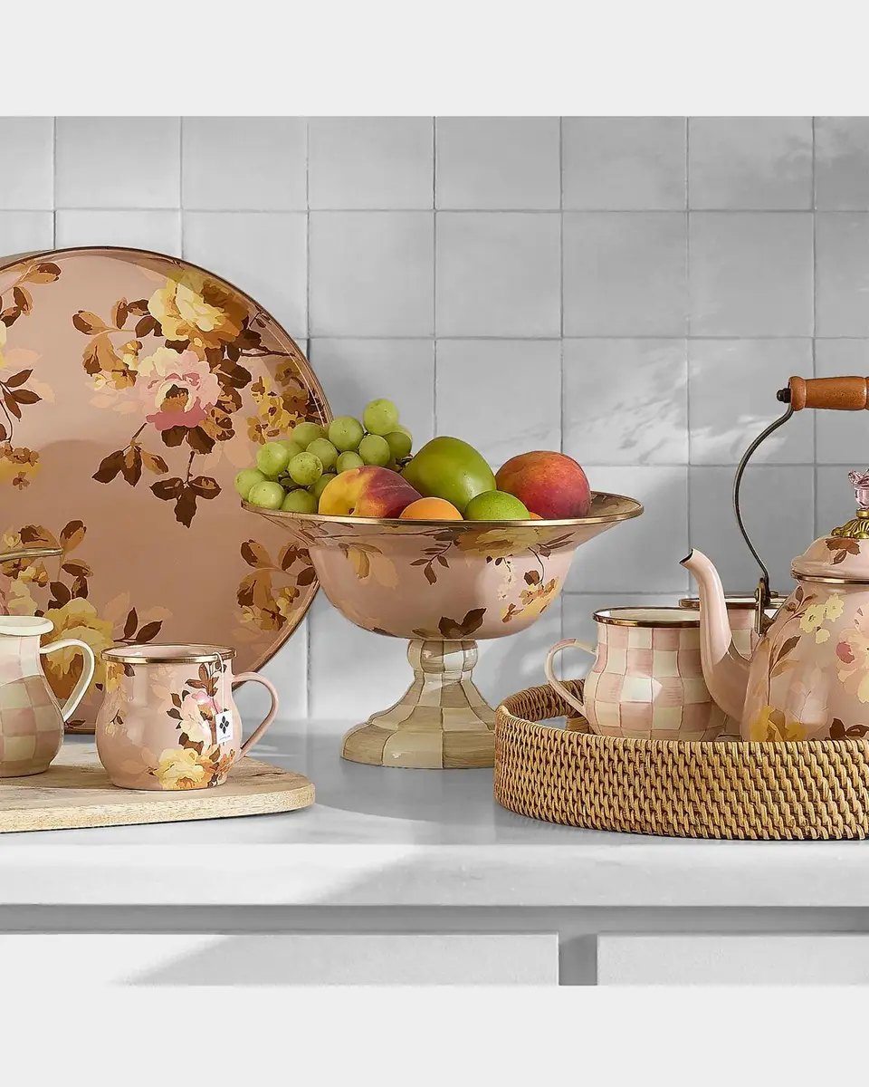 MacKenzie-Childs Wild Rose Mauve Large Compote | Thumbnail 2