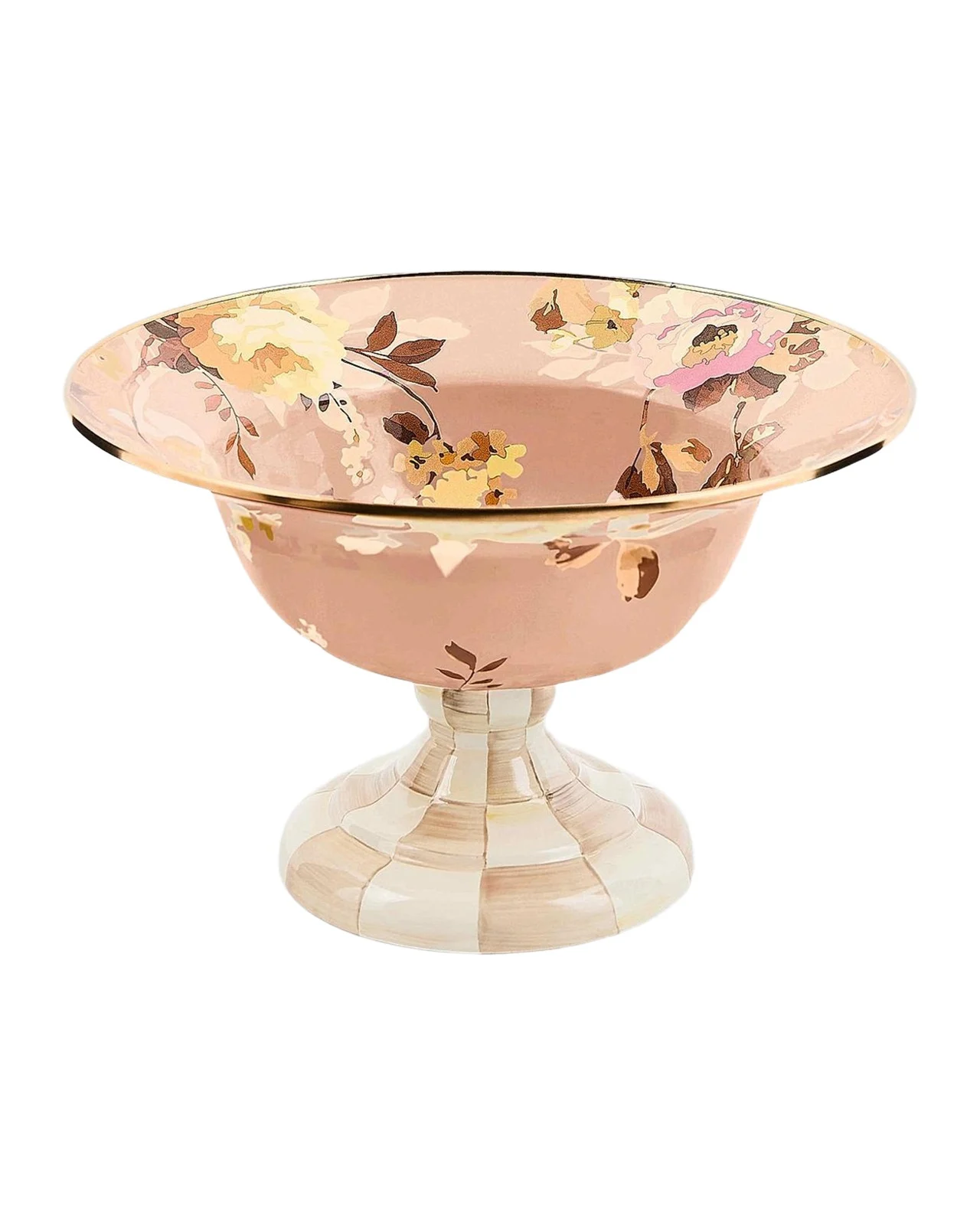 MacKenzie-Childs Wild Rose Mauve Large Compote