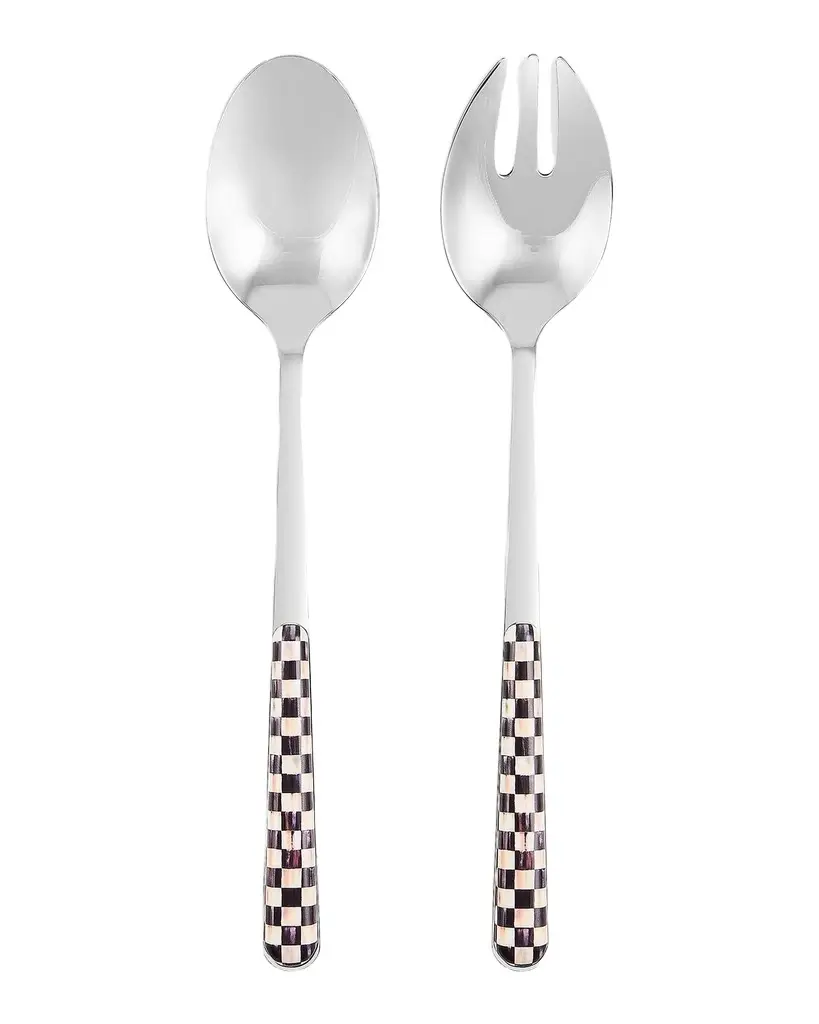 MacKenzie-Childs Courtly Check Bistro 2-Piece Salad Serving Set