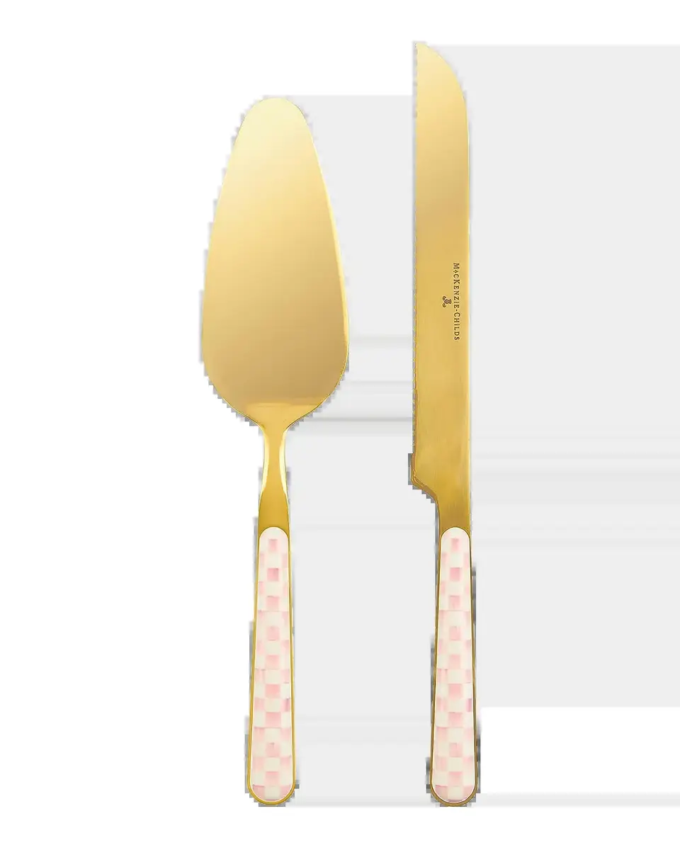 MacKenzie-Childs Rosy Check Bistro 2-Piece Cake Serving Set | Thumbnail 2