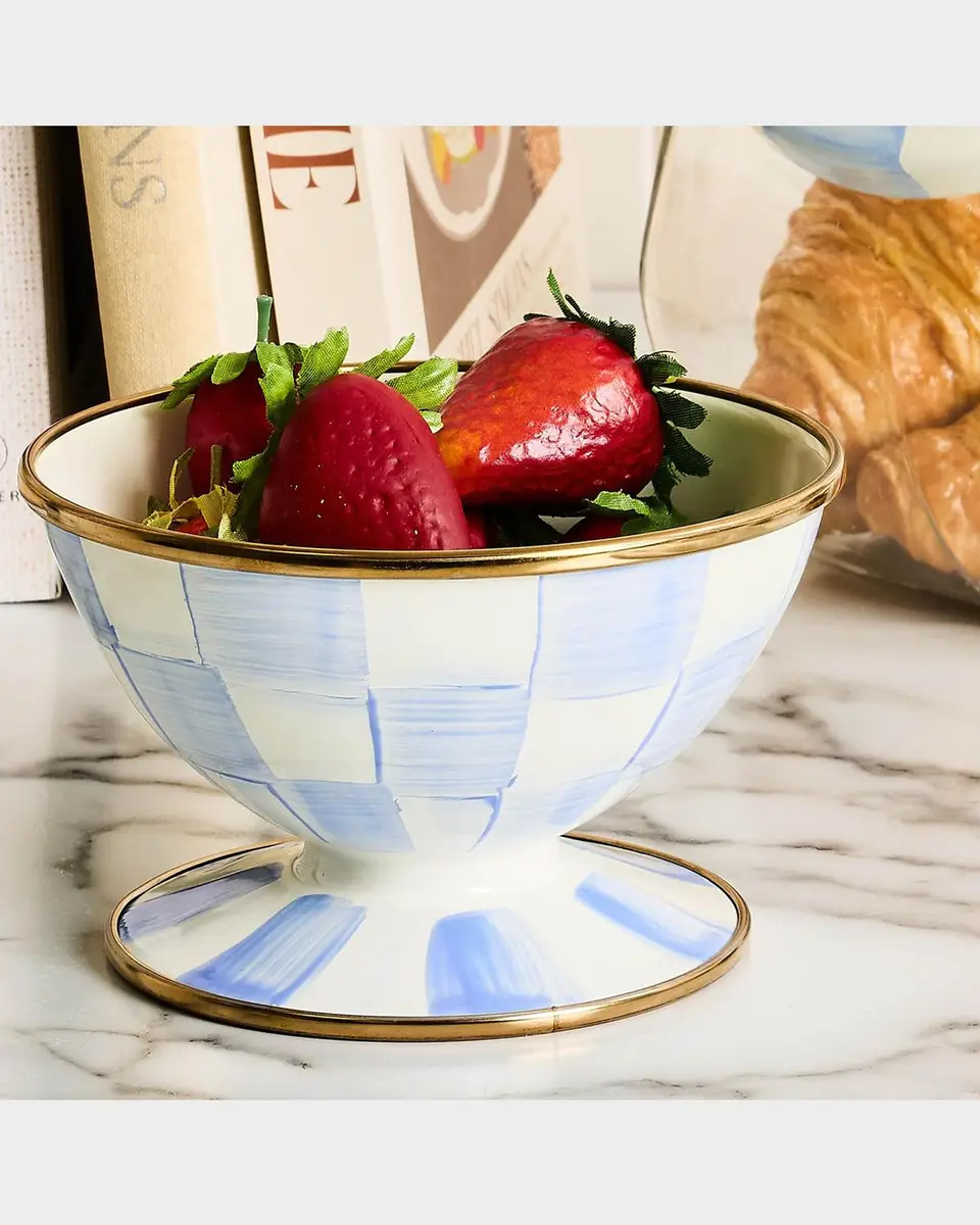 MacKenzie-Childs Sky Check Ice Cream Dish | Thumbnail 2