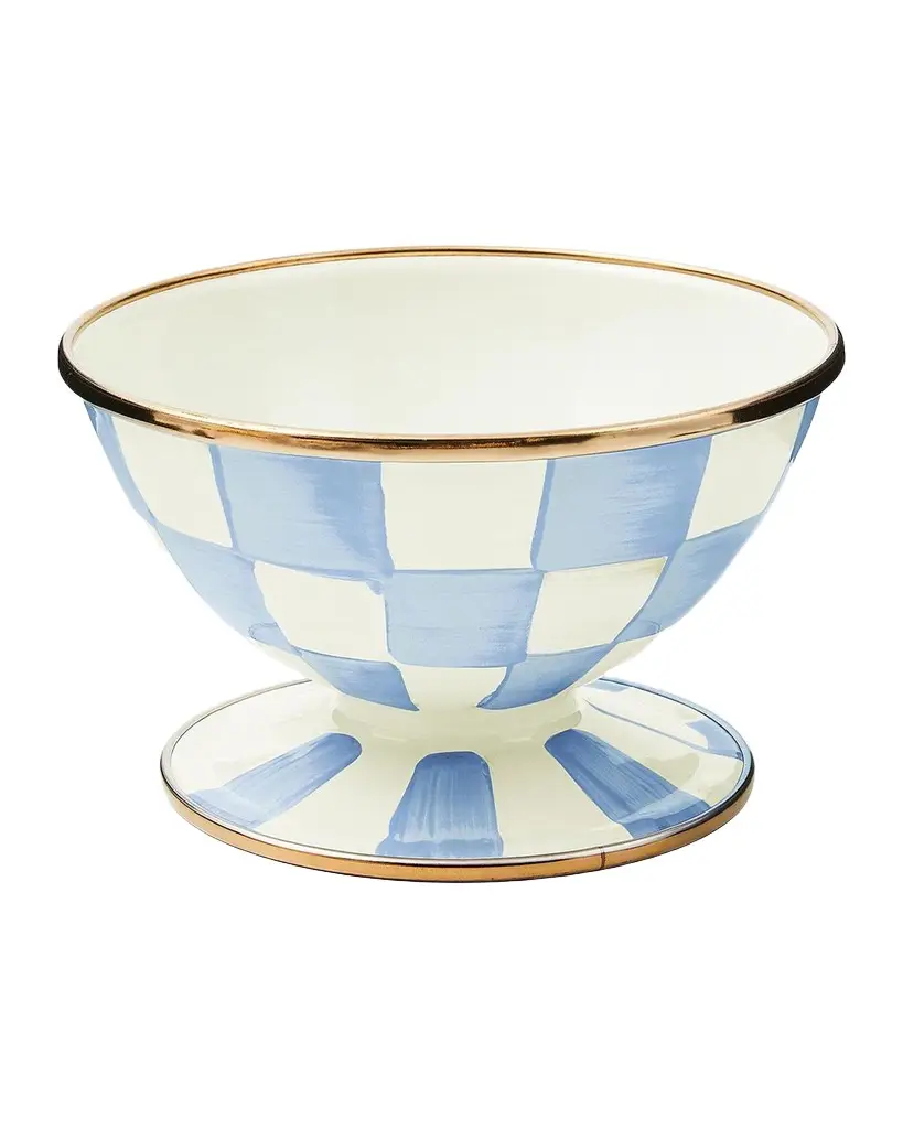 MacKenzie-Childs Sky Check Ice Cream Dish