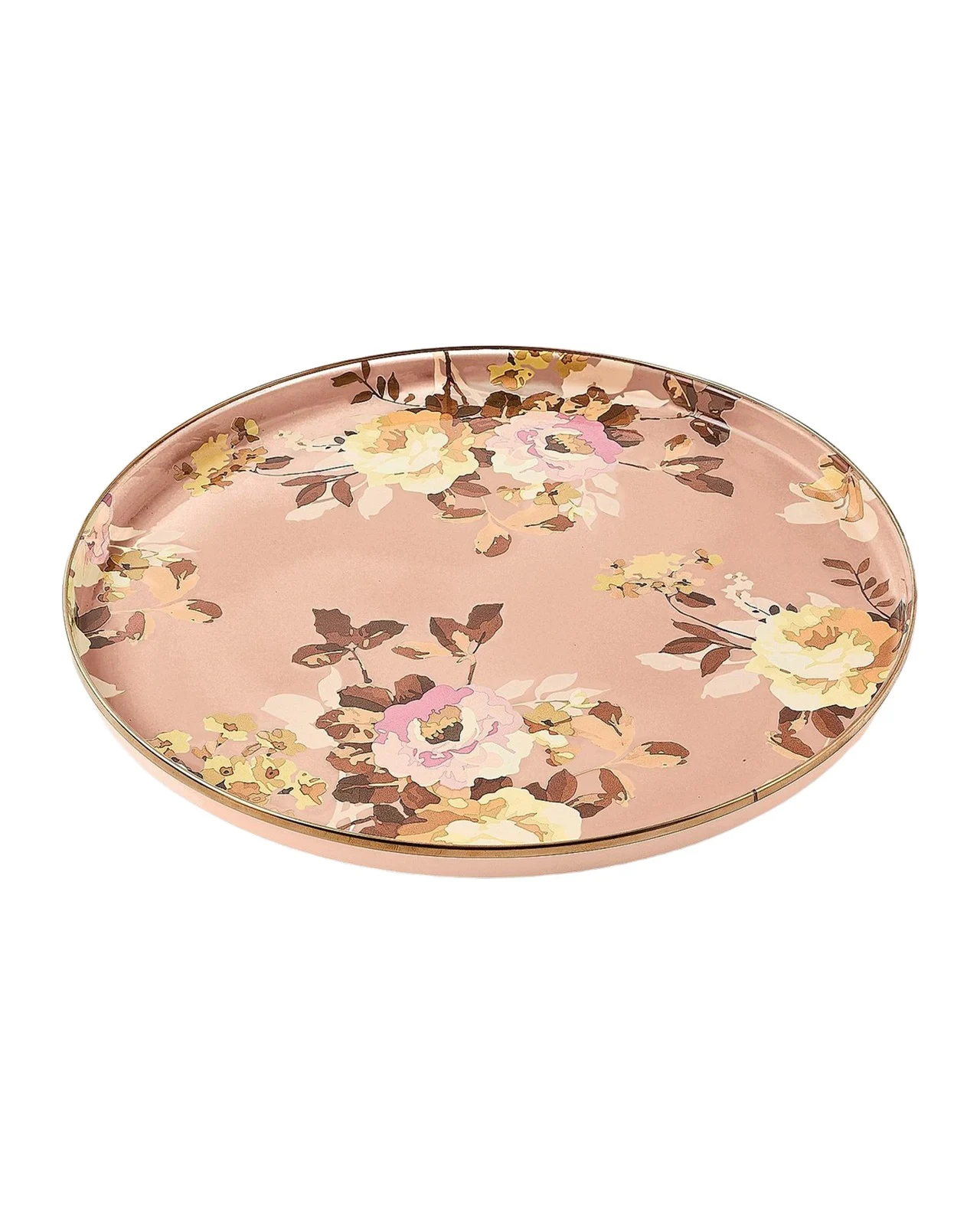MacKenzie-Childs Wild Rose Mauve Round Tray