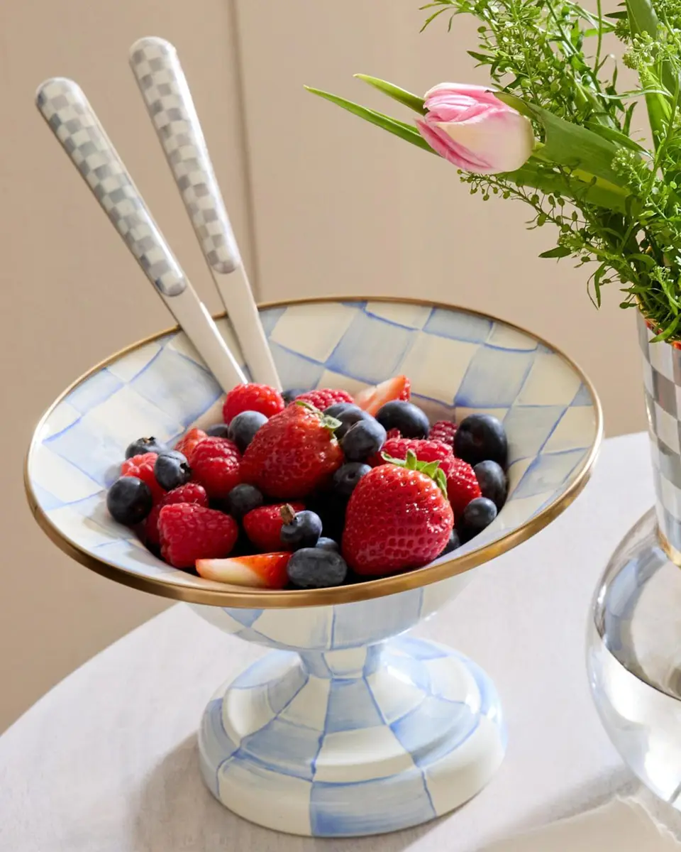 MacKenzie-Childs Sterling Check Bistro 2-Piece Salad Serving Set | Thumbnail 3