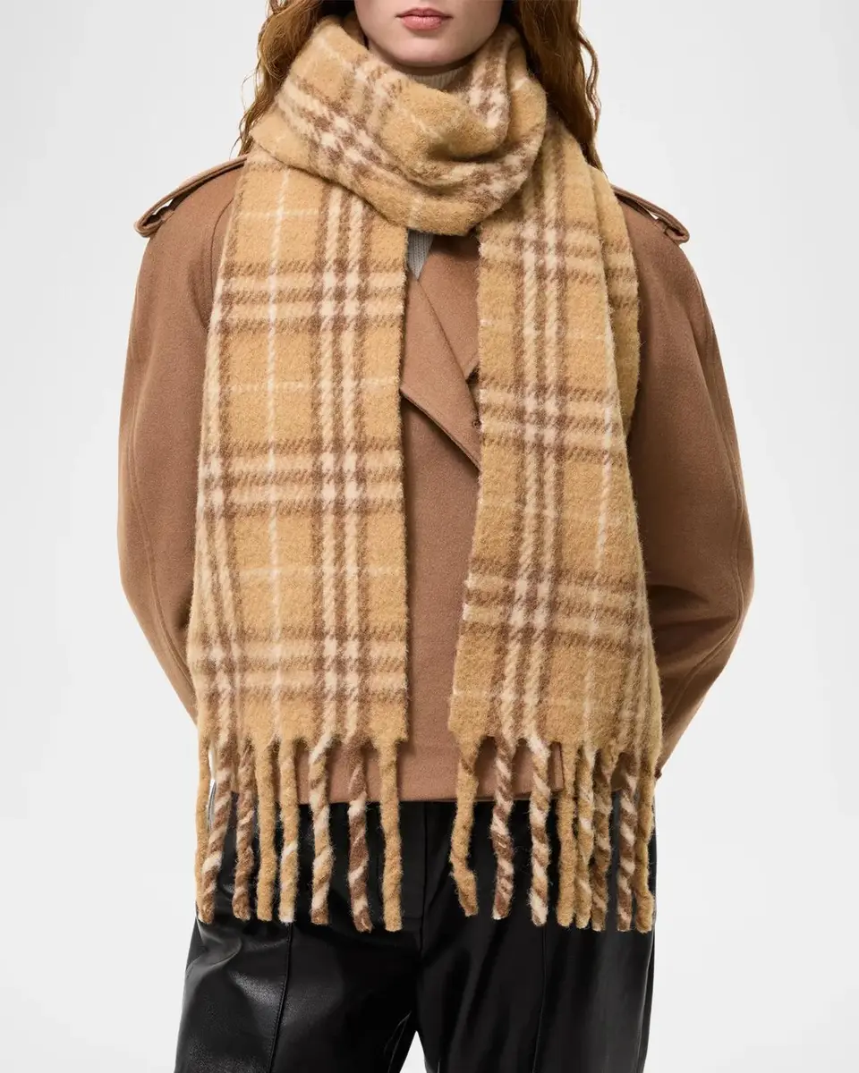 Burberry Narrow Check Alpaca Wool-Blend Scarf | Thumbnail 2 Burberry Narrow Check Alpaca Wool-Blend Scarf | Thumbnail 2