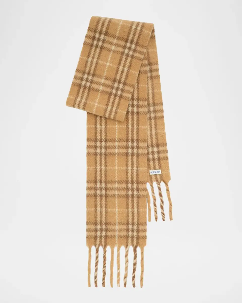 Burberry Narrow Check Alpaca Wool-Blend Scarf | Thumbnail 4 Burberry Narrow Check Alpaca Wool-Blend Scarf | Thumbnail 4