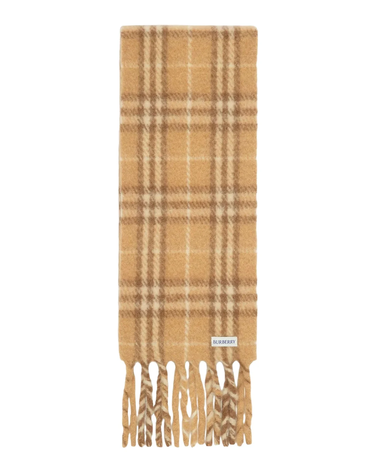 Narrow Check Alpaca Wool-Blend Scarf