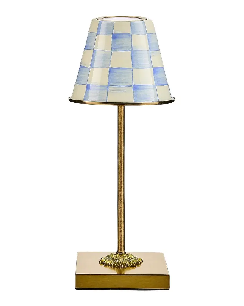 MacKenzie-Childs Sky Check Rechargeable Cafe Table Lamp