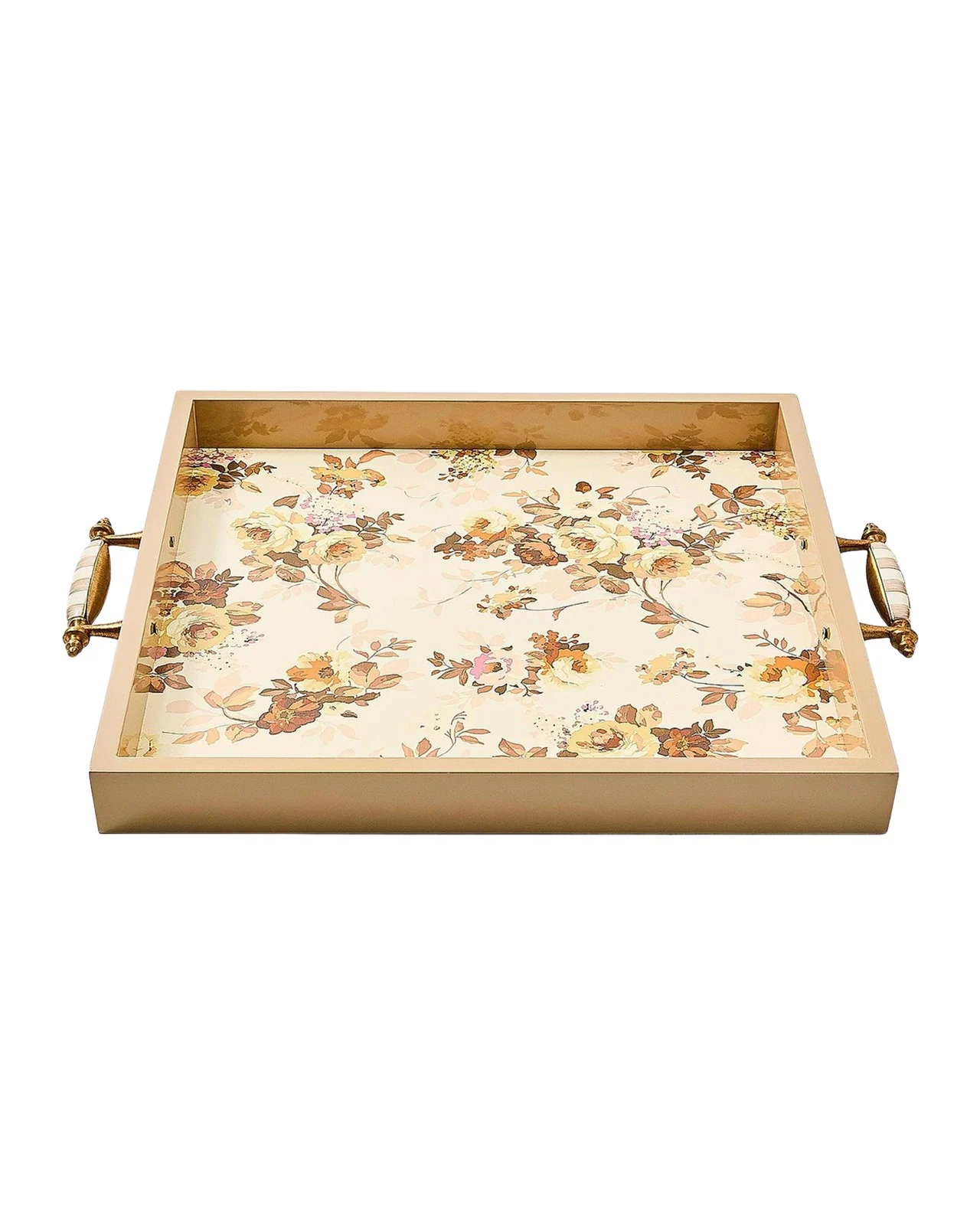 MacKenzie-Childs Wild Rose White Serving Tray