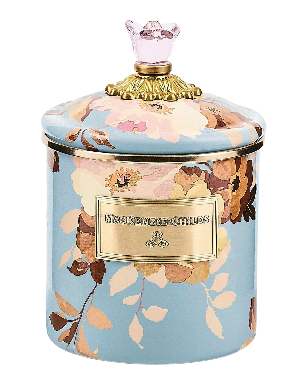MacKenzie-Childs Wild Rose Slate Small Canister