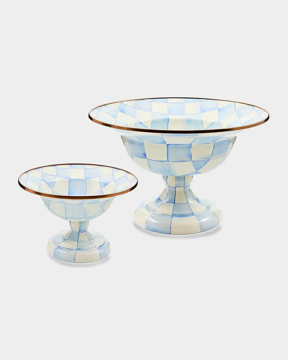 MacKenzie-Childs Sky Check Large Compote | Thumbnail 2 MacKenzie-Childs Sky Check Large Compote | Thumbnail 2