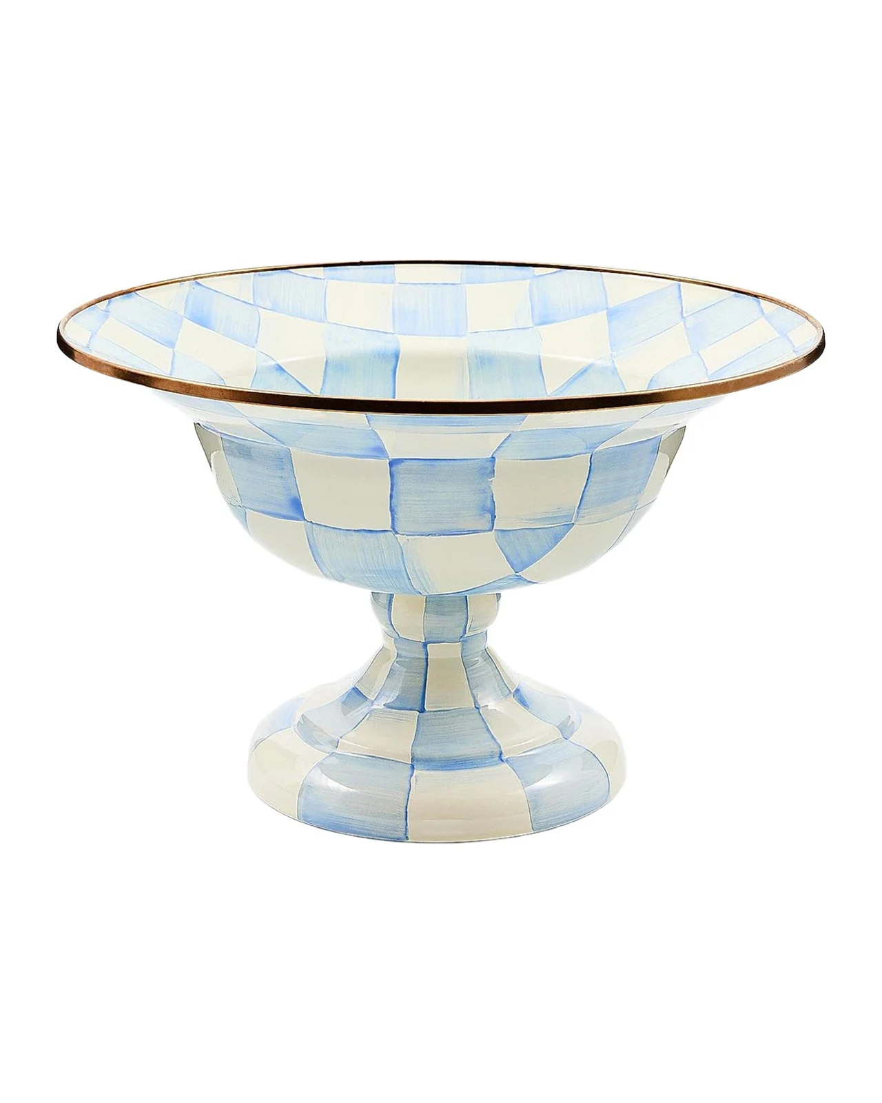 MacKenzie-Childs Sky Check Large Compote