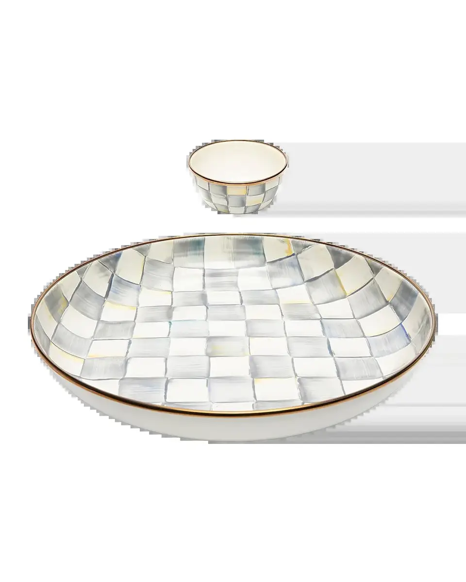 MacKenzie-Childs Sterling Check Chip & Dip Set | Thumbnail 2