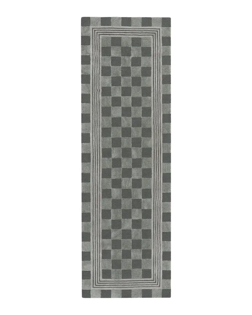 MacKenzie-Childs Sage Green Tonal Check Runner, 3 ' x 8 ' | Image 1 MacKenzie-Childs Sage Green Tonal Check Runner, 3 ' x 8 ' | Image 1
