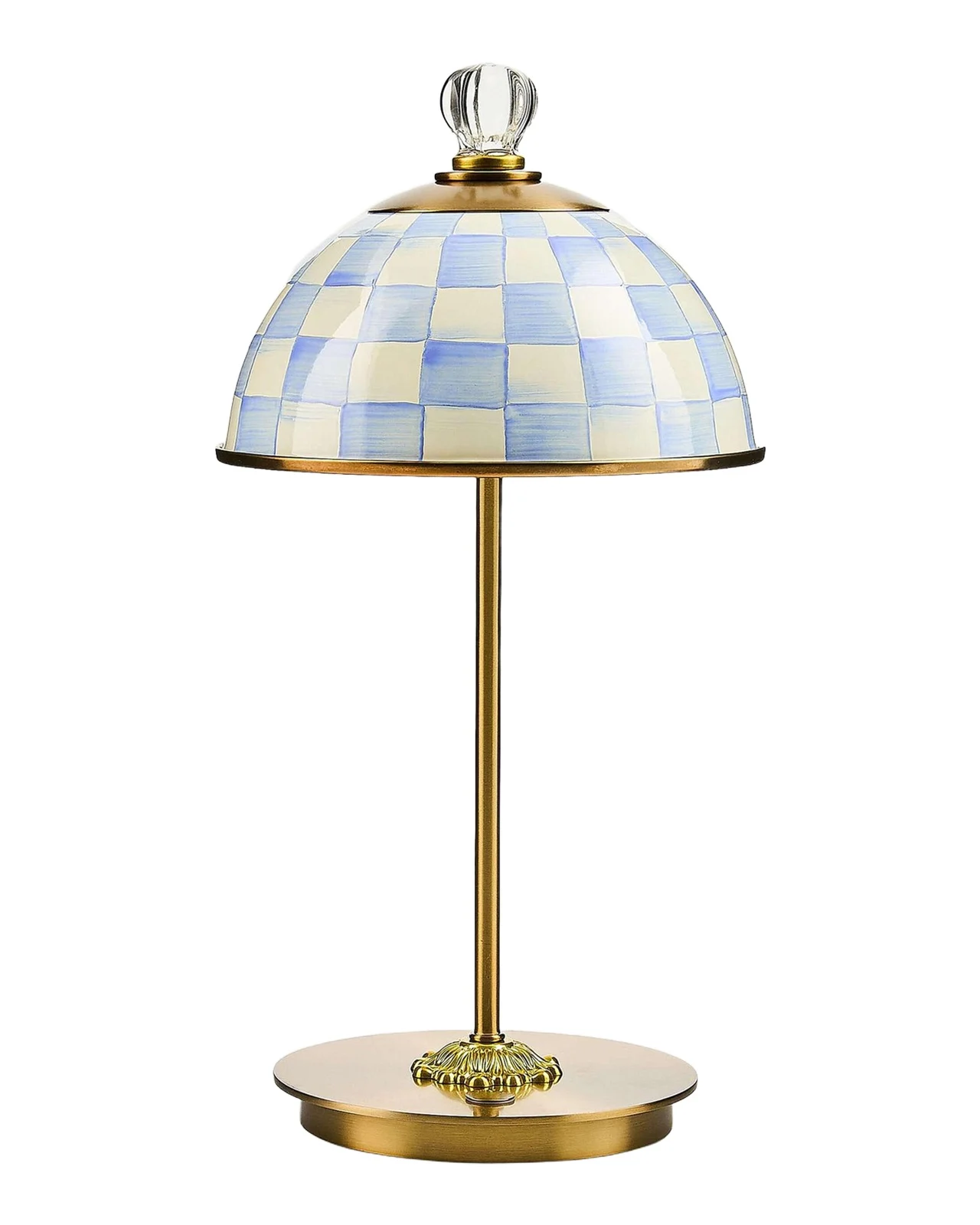 MacKenzie-Childs Sky Check Rechargeable Dome Table Lamp