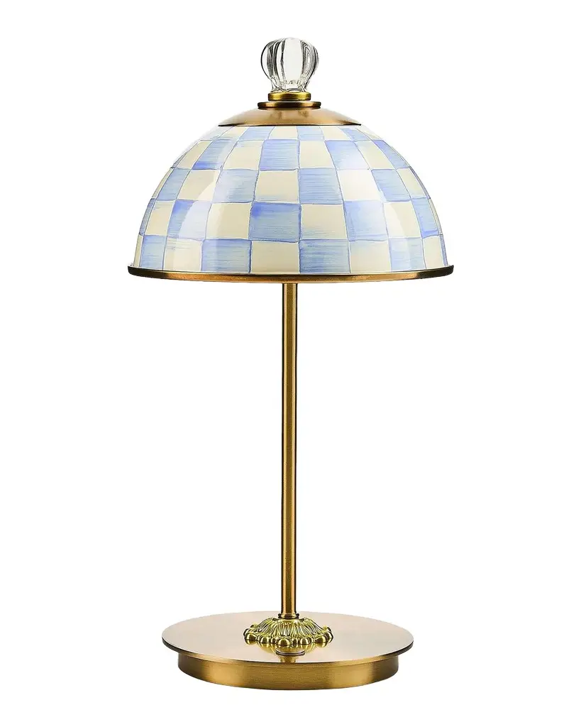 MacKenzie-Childs Sky Check Rechargeable Dome Table Lamp