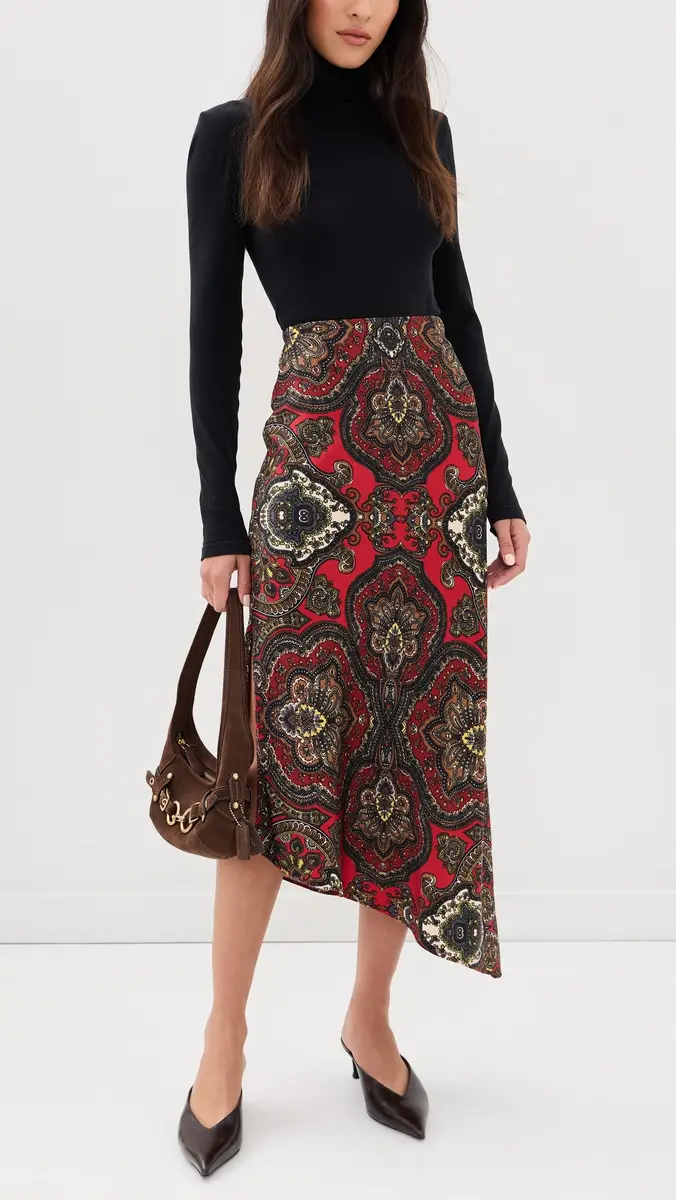 Alice + Olivia Maeve Asymmetric Slip Skirt | Thumbnail 5