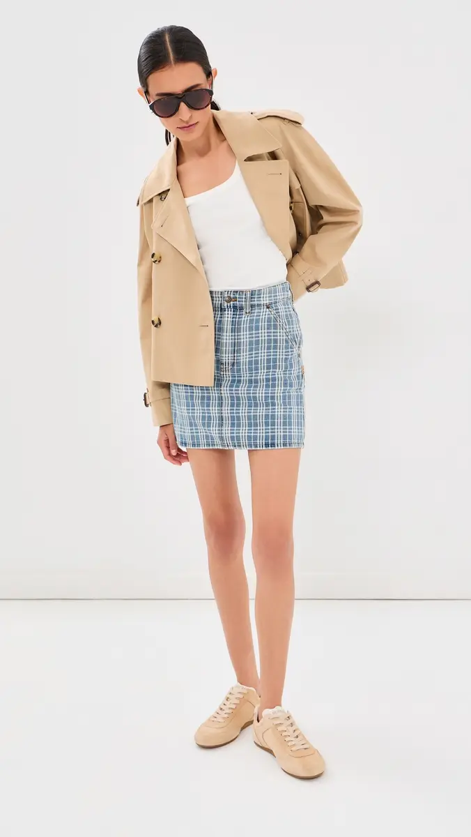 Burberry Norcross Denim Checkard Skirt | Thumbnail 2 Burberry Norcross Denim Checkard Skirt | Thumbnail 2