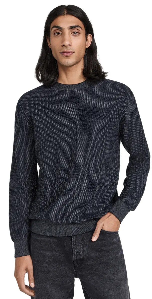 Vince Geo Jacquard Crew Sweater Coastal/ed H Grey | Image 1 Vince Geo Jacquard Crew Sweater Coastal/ed H Grey | Image 1