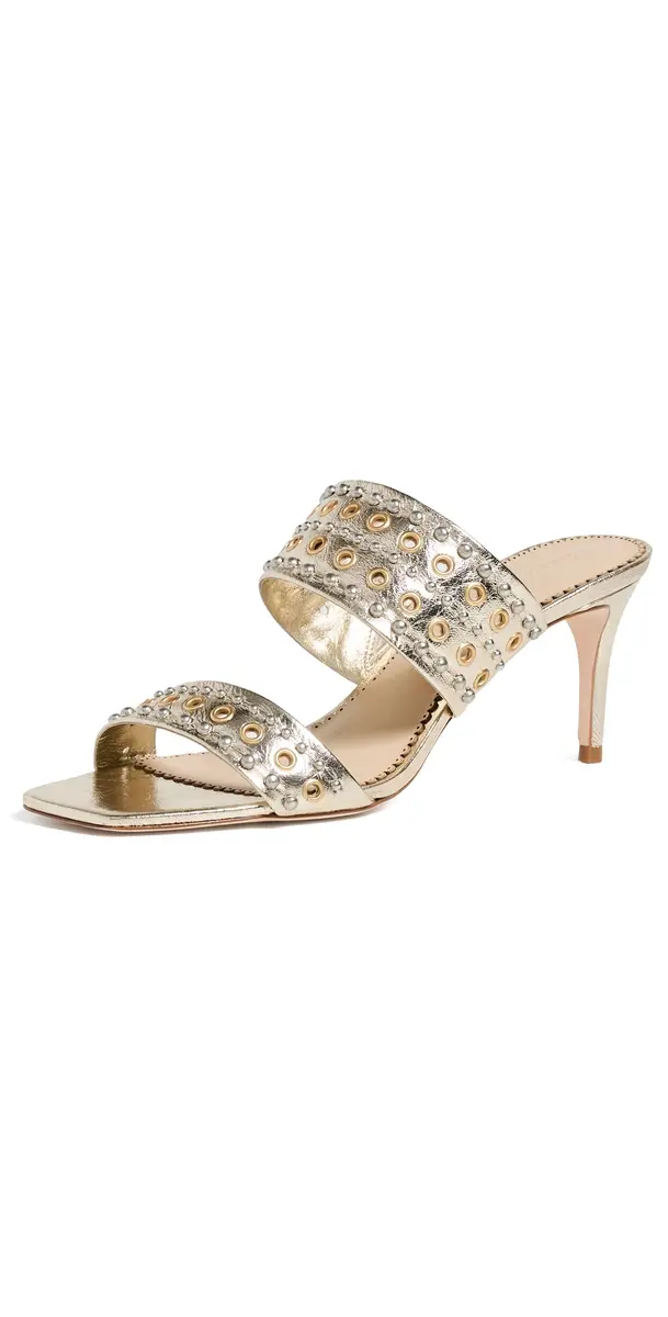 Cinq à Sept Sutton Mixed Hardware Metallic Sandals Light Gold | Image 1 Cinq à Sept Sutton Mixed Hardware Metallic Sandals Light Gold | Image 1